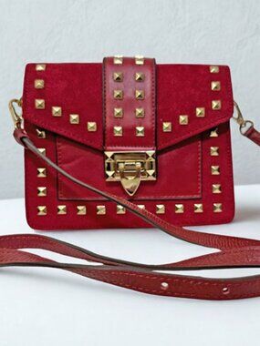NEW Claudia G Collection Betty Velvet Red Crossbody Bag with 2 removable straps